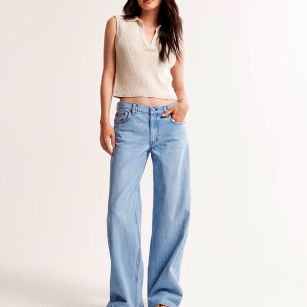 Light Wash Wide-Leg Women’s Jeans - Classic Casual Low Rise Ultra Loose Jean